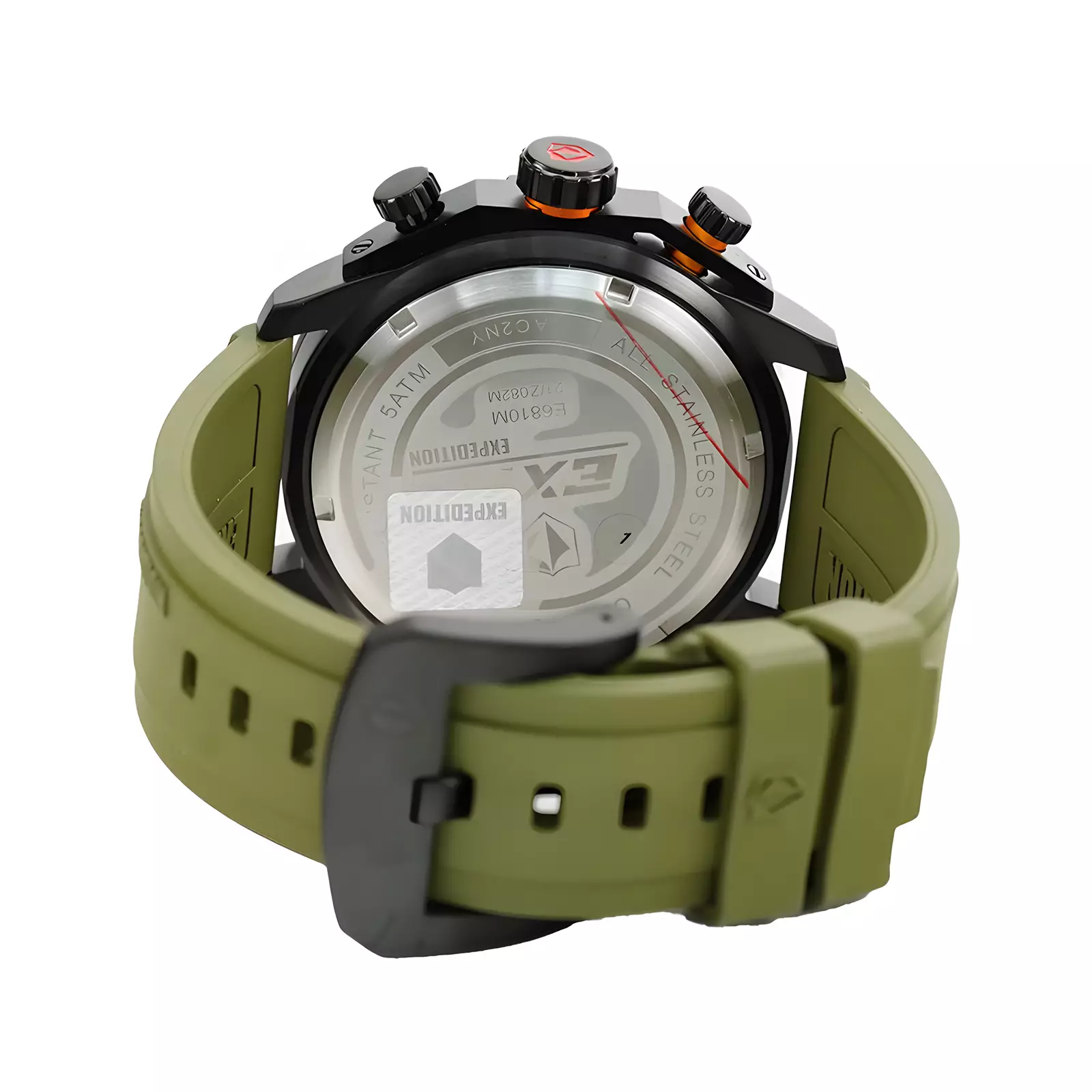 Expedition EXP - Jam Tangan Chronograph Pria - Black Green - Rubber Strap - 6810 MCRIPBAGN