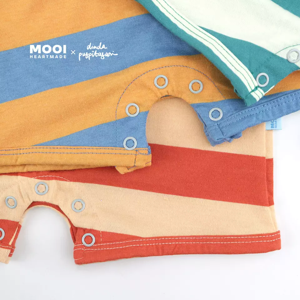 Mooi X Dinda Puspitasari Jumper Bayi Noel Striped Jumper - Yellow Brown