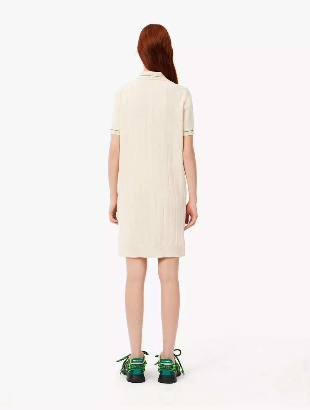 French Made Cotton Polo Dress - WHITE