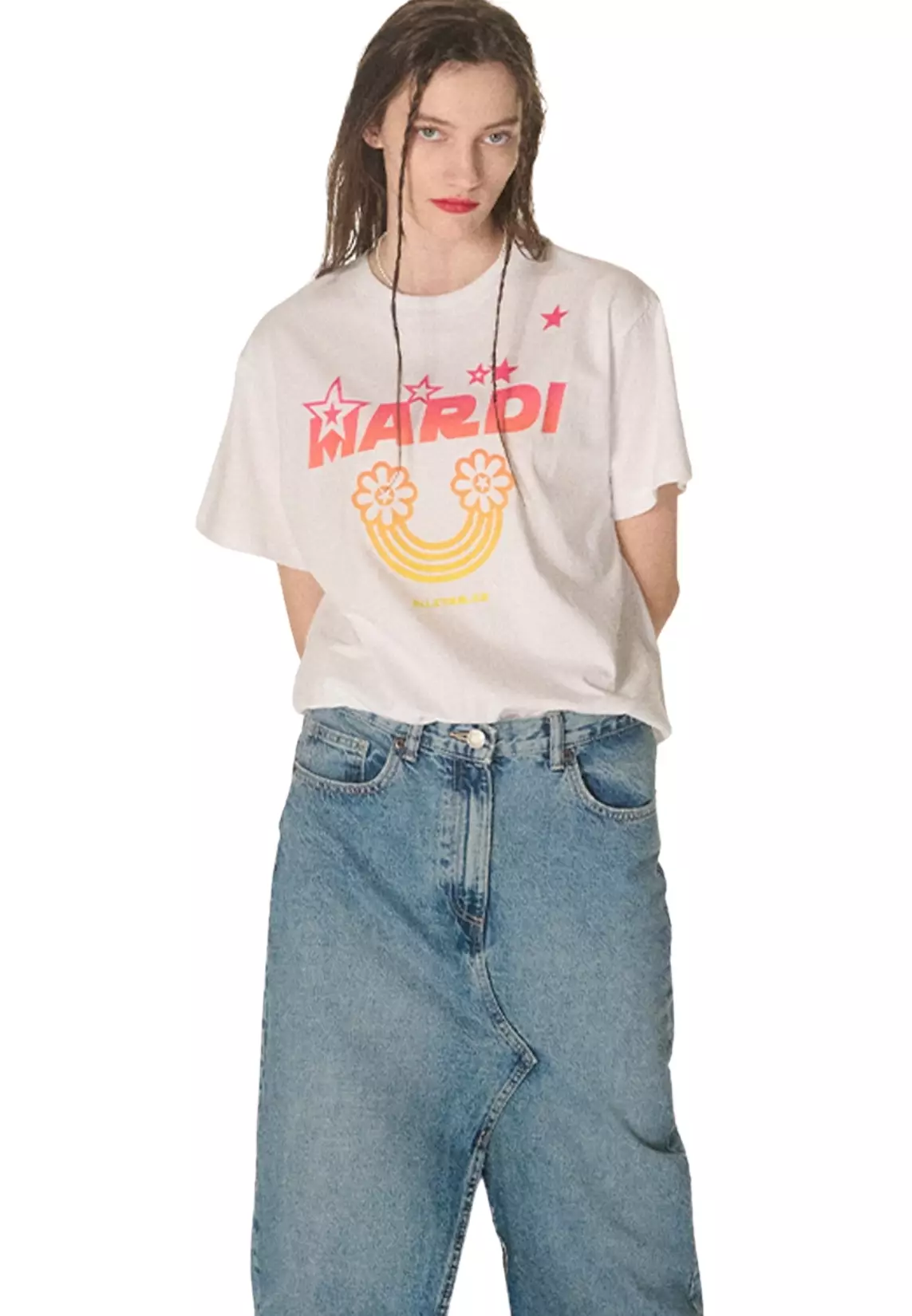 Tshirt Rainbow Gradation - White Pink