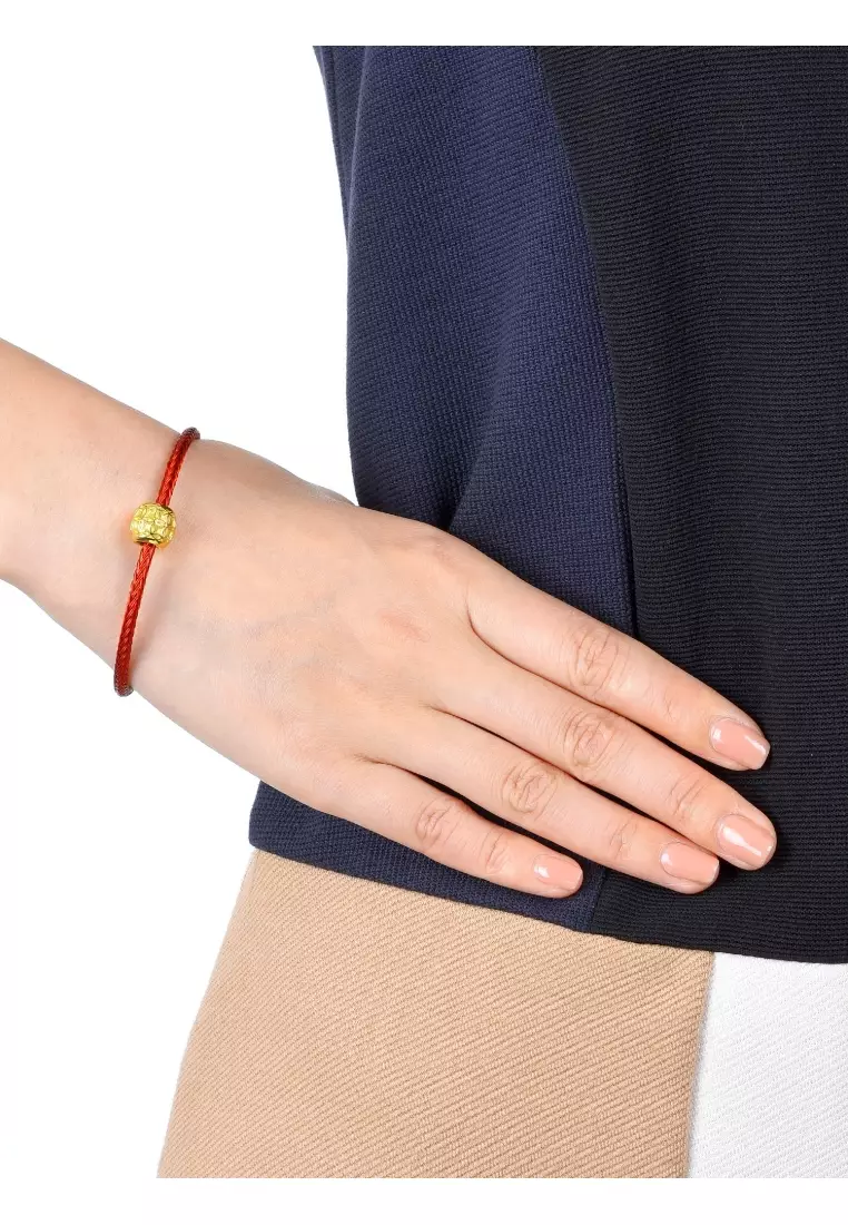 999 24K Solid Gold Lucky Fortune Coin Charm 86339C (Bracelet not included)