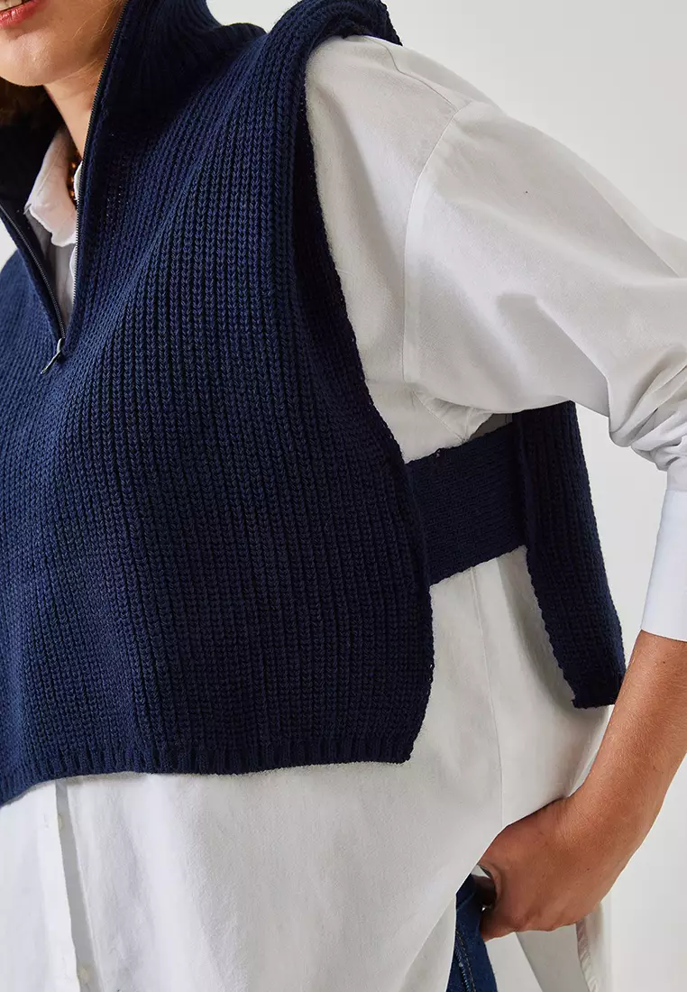 Women's Zippered Knitwear Sweater 60261018