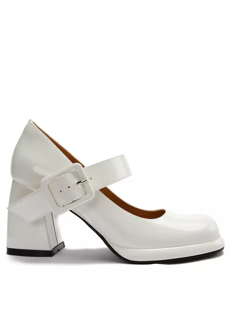 7CM Buckle Strap Patent Leather Mary Jane Shoes TE876-1