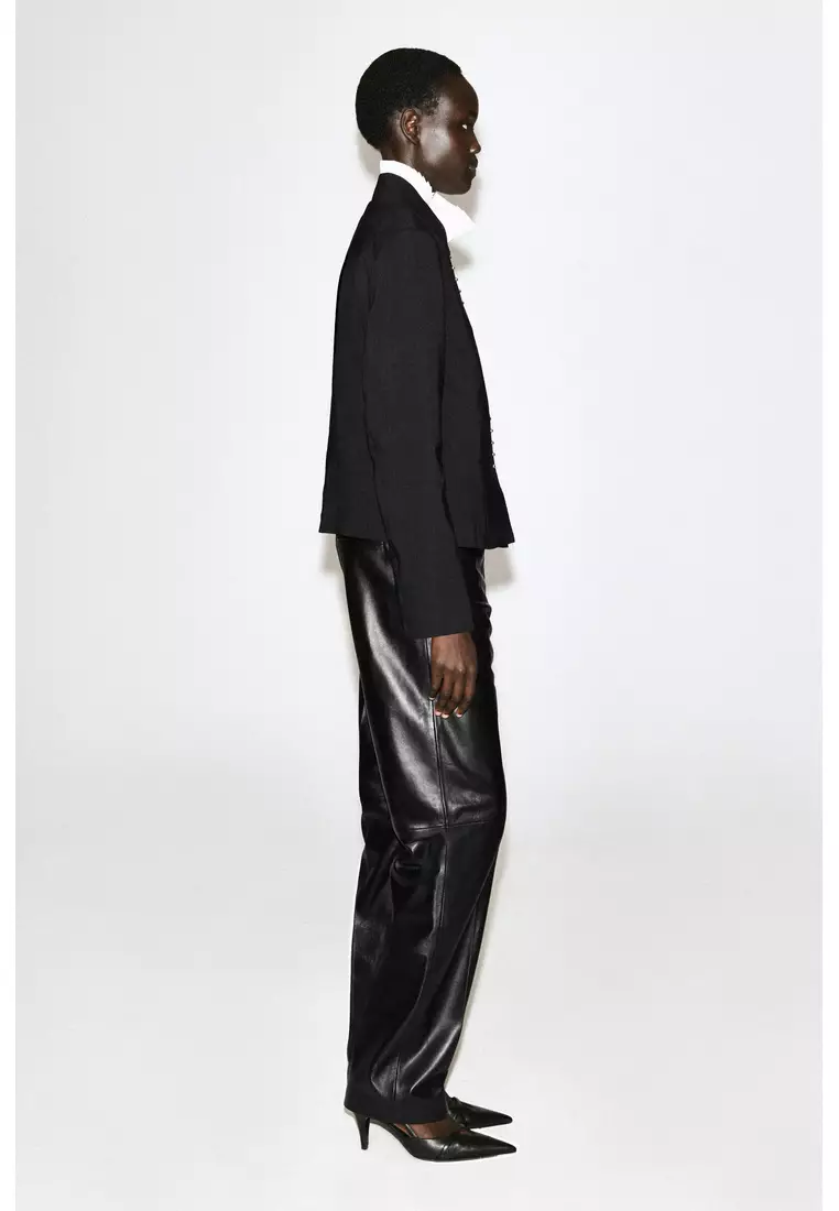 Buy COS STUD-DETAIL CROPPED LINEN BLAZER 2026 Online | ZALORA