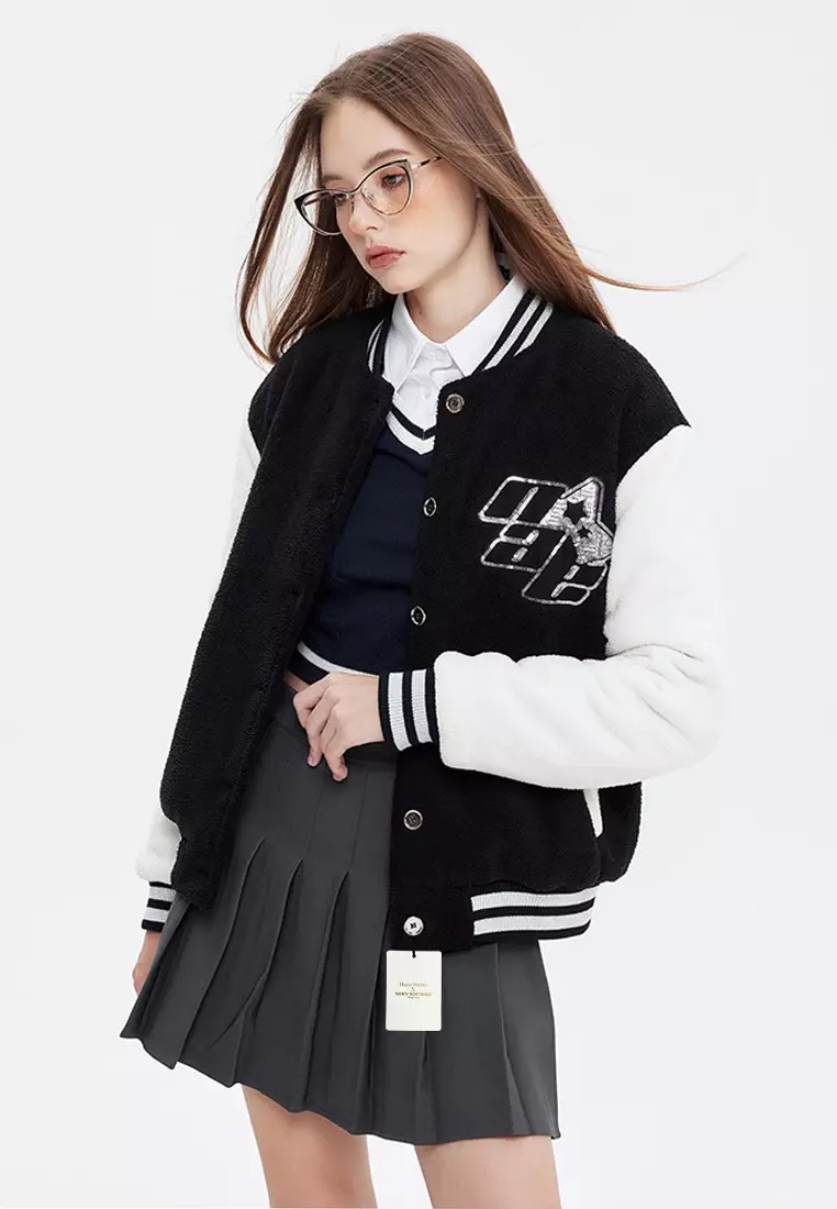 Sequin Embroidered Baseball Jacket HH-N3701