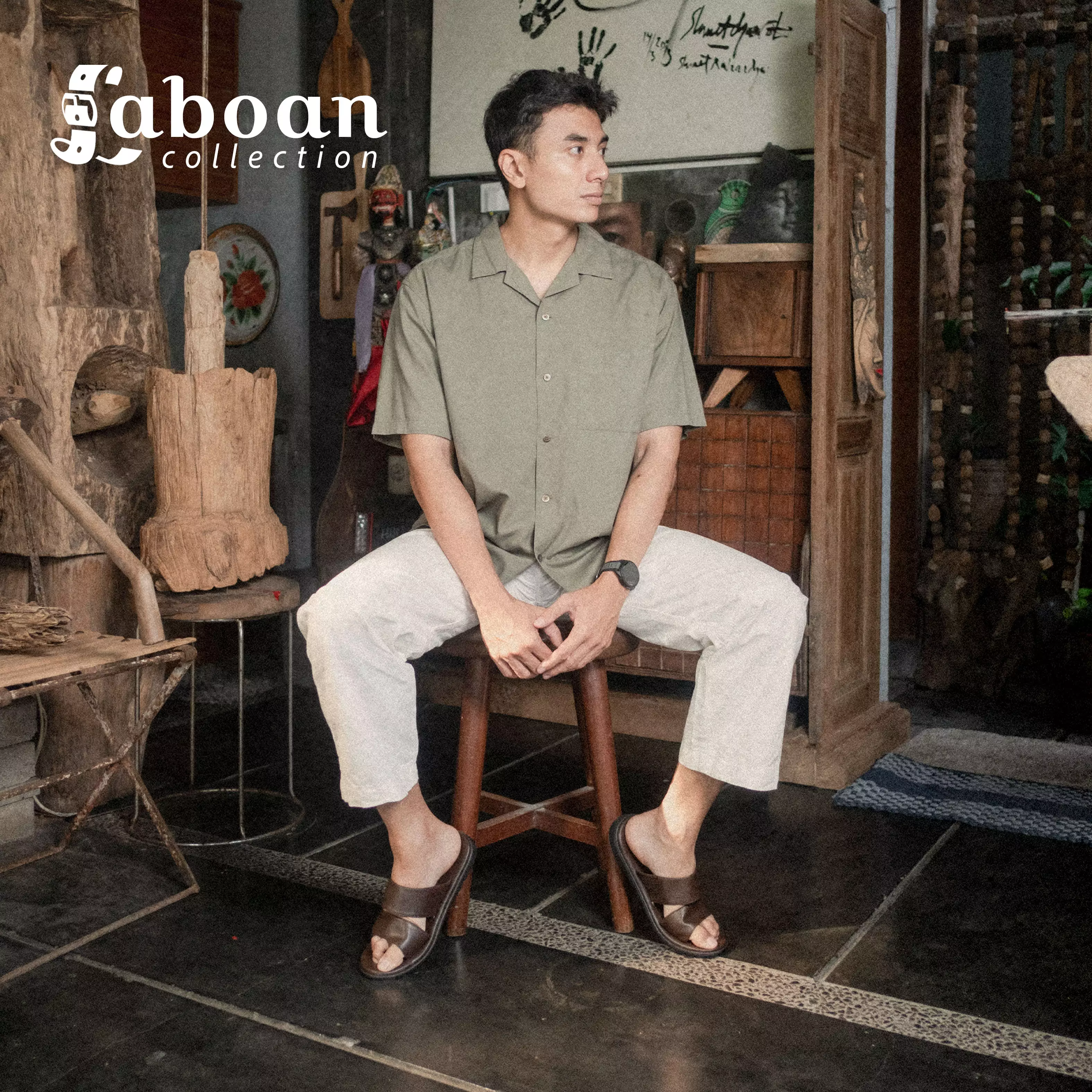 Marhadi Sendal Pria Sandal Kulit Cowok - Laboan Double Band