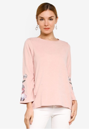 pink velvet long sleeve top