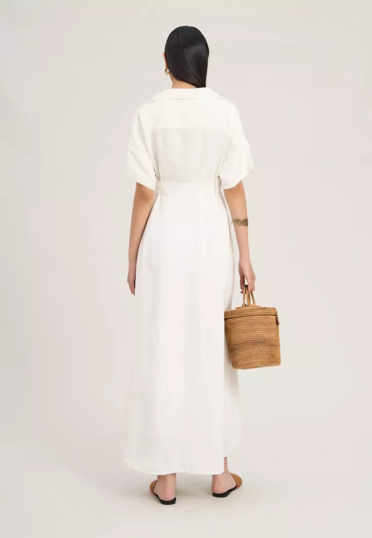 White Linen Babydoll Dress