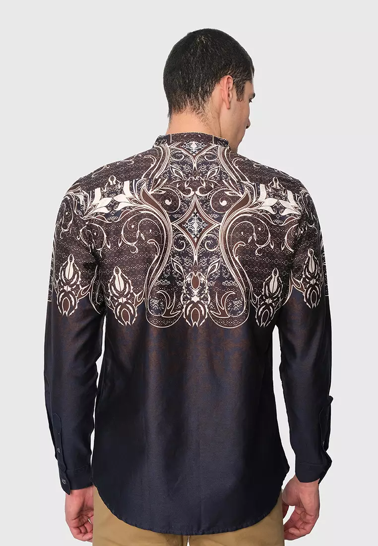 MOC Kemeja Batik Shanghai Lengan Panjang Pria SORLEY-NAVY