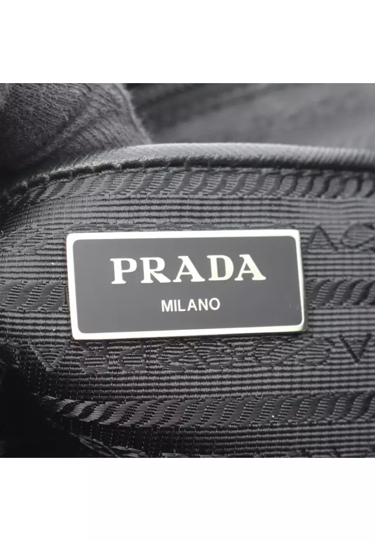 Pre-Loved Prada TESSUTO CAMOUFL Backpack rucksack Nylon Saffiano leather gray green multicolor