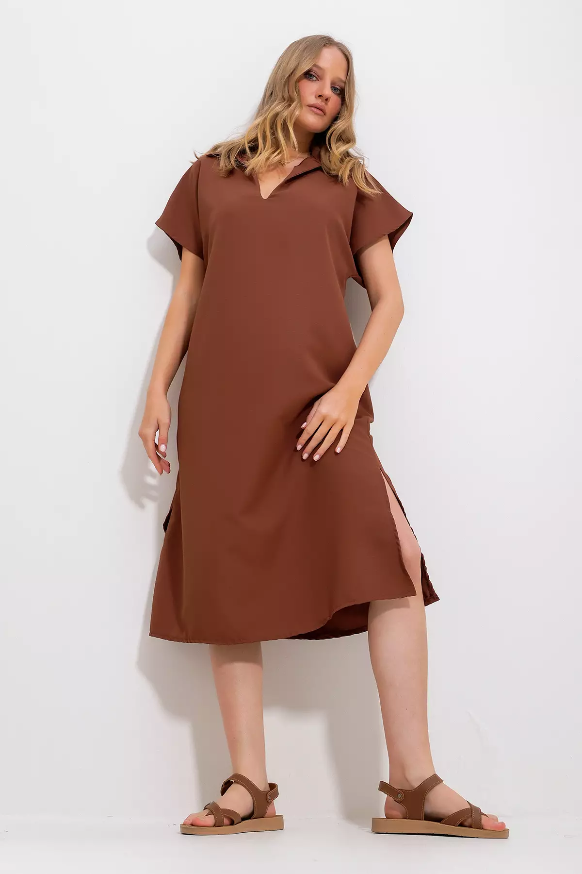 Slit Midi Dress