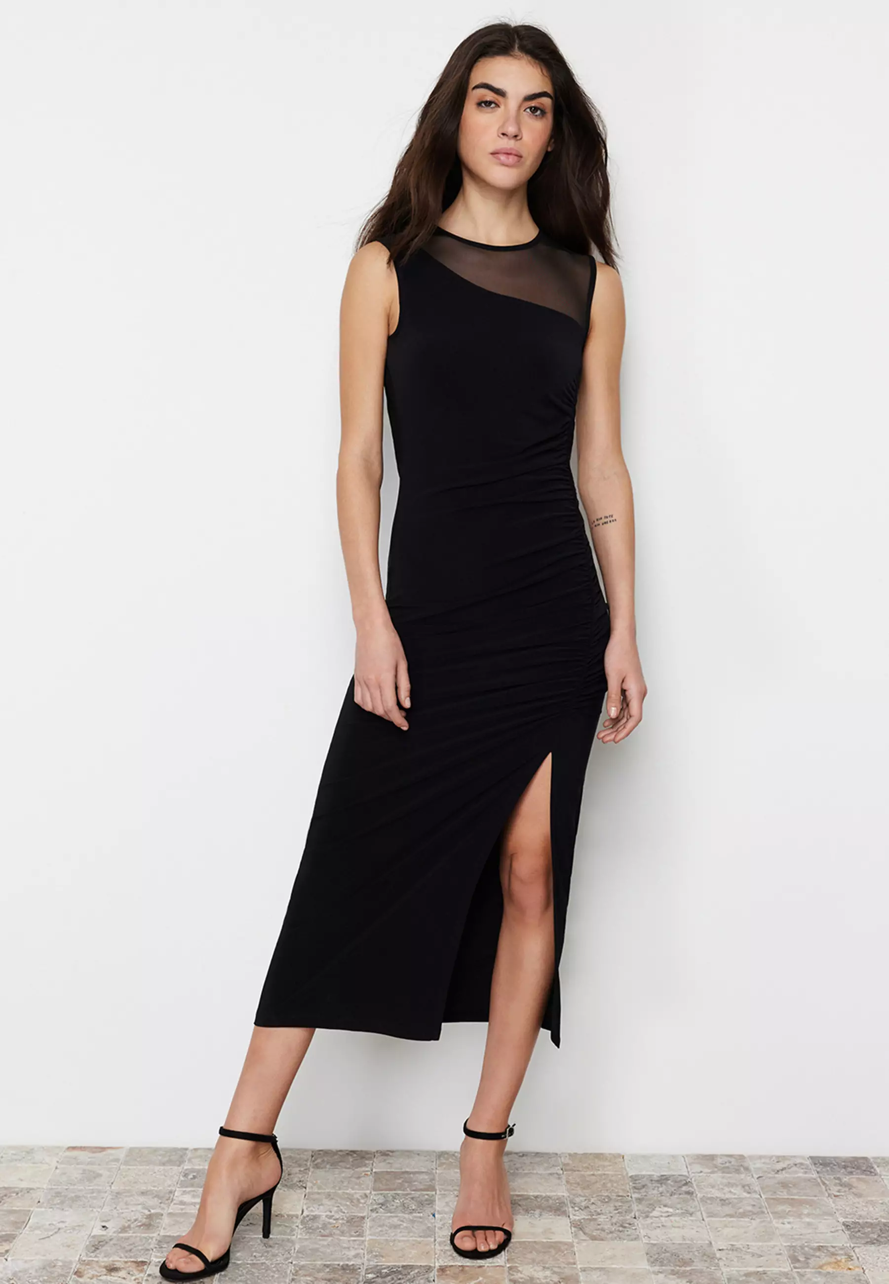 Trendyol Mesh Midi Dress 2024, Buy Trendyol Online