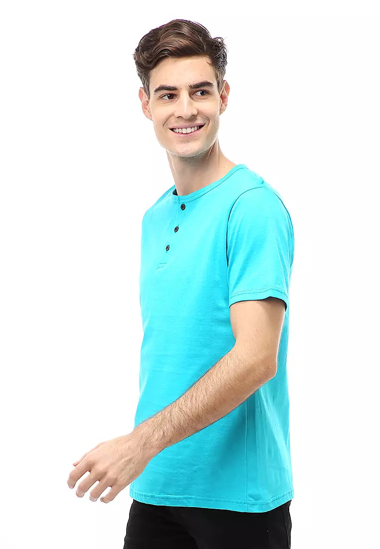 Jack T-Shirt Atasan Kasual Kaos Polos Pria Model Kancing Lengan Pendek Material Cotton ORIGINAL