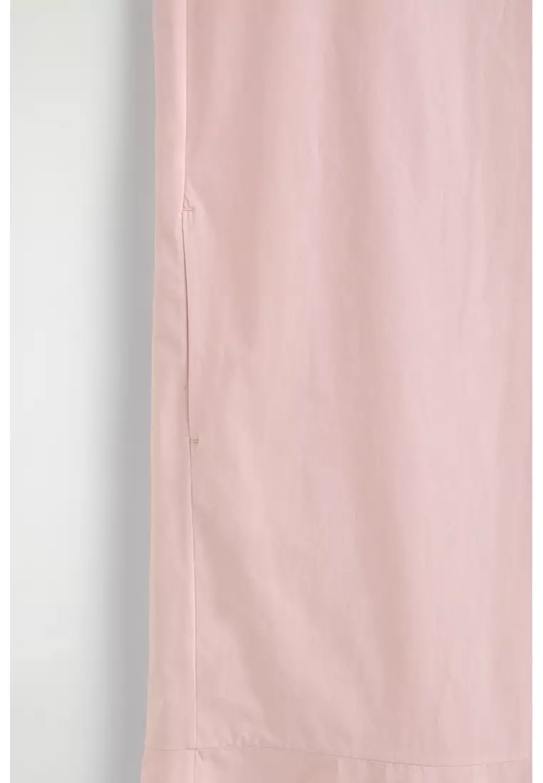DROPPED-HEM COTTON MIDI DRESS