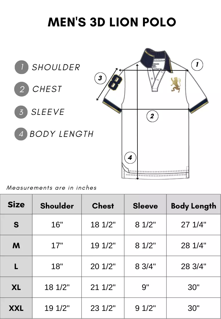 Men's 3D Lion Polo