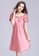 ZITIQUE pink Ice Silk Short-sleeved Lace Sleepwear-Pink 1F3A2US81F621FGS_2