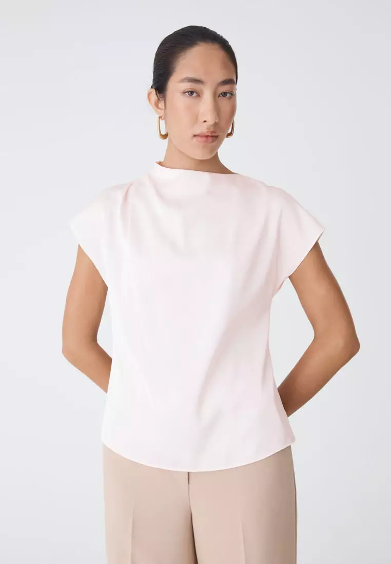 Zafina Pleated Draped Top