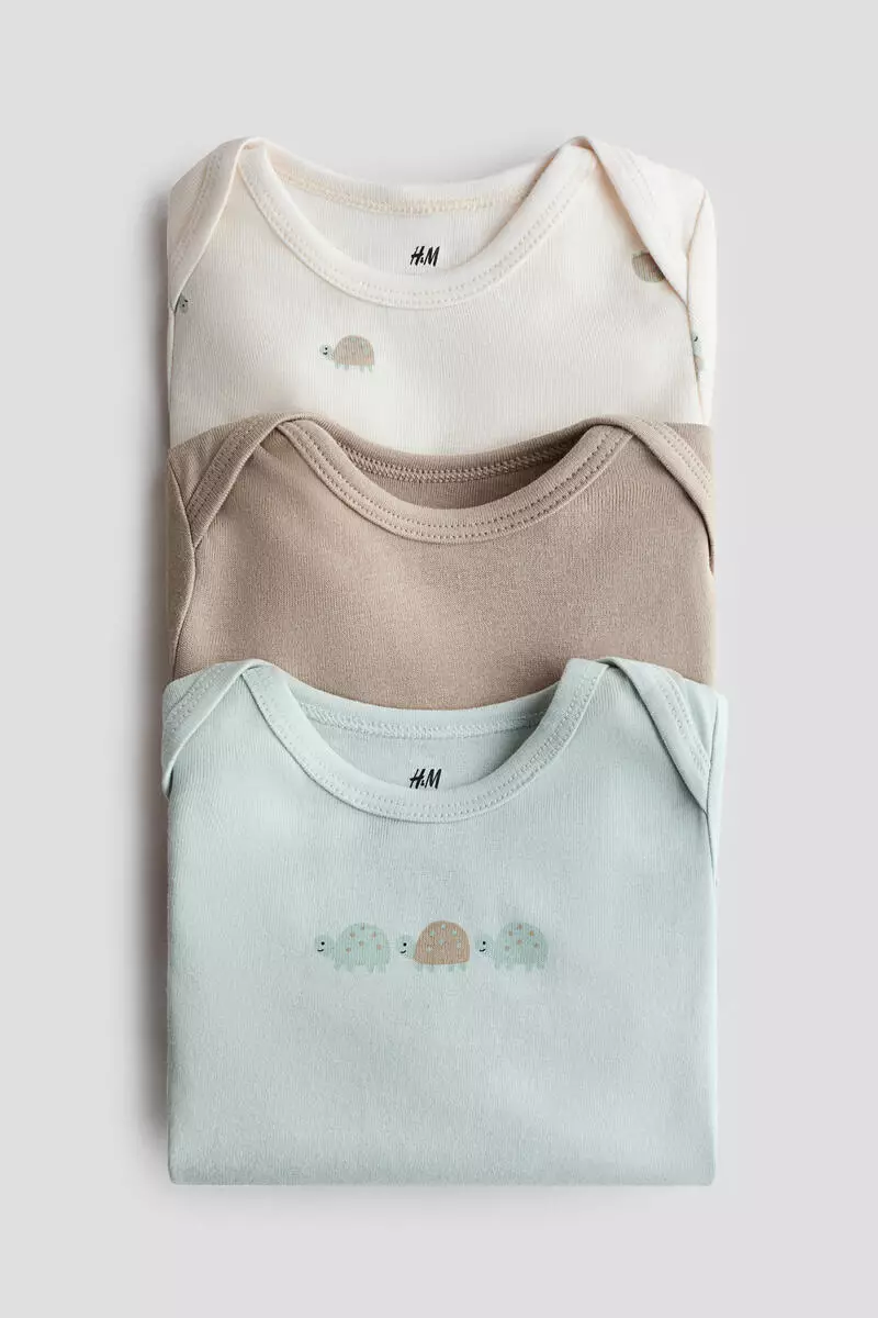 3-pack printed jersey bodysuits