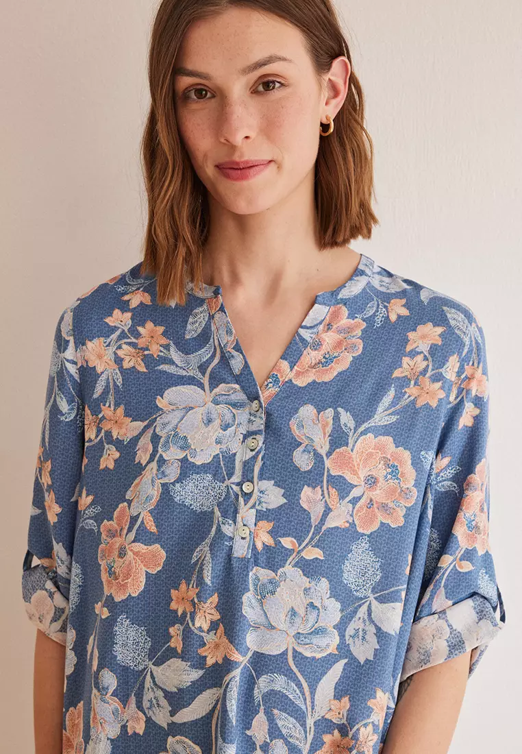 Blue Floral Camisole Dress