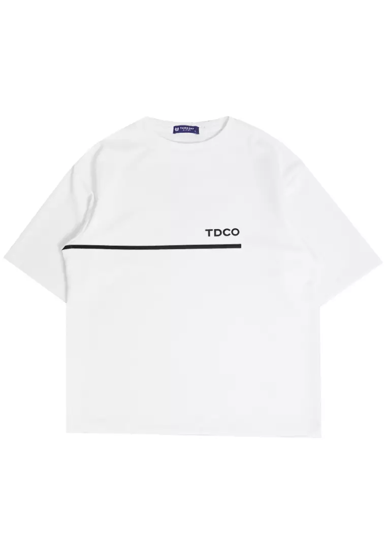 MTK40 Kaos Oversize Distro Pria Thirdday 1Line Tdco Putih