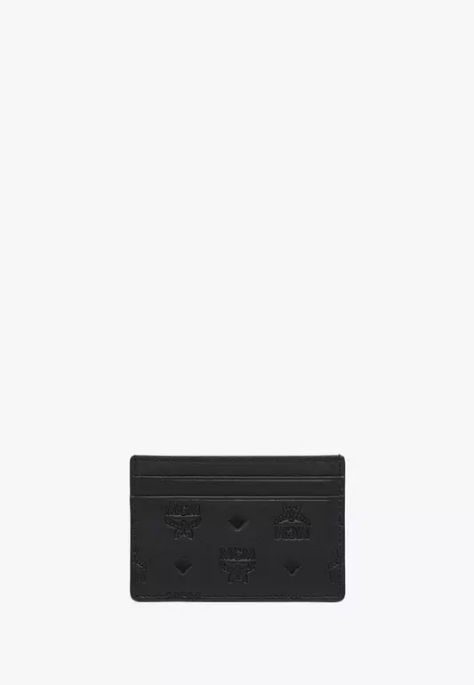 Aren Card Case in Embossed Monogram Leather
