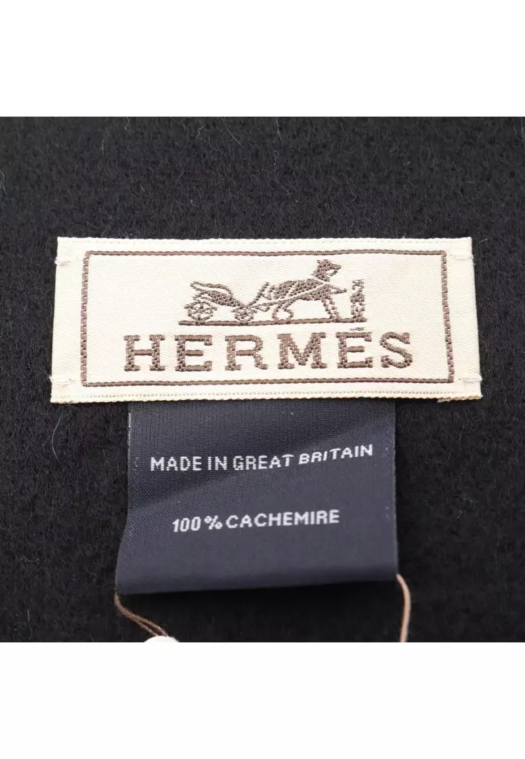 Pre-Loved Hermès Lectoverso Scarf cashmere dark blue