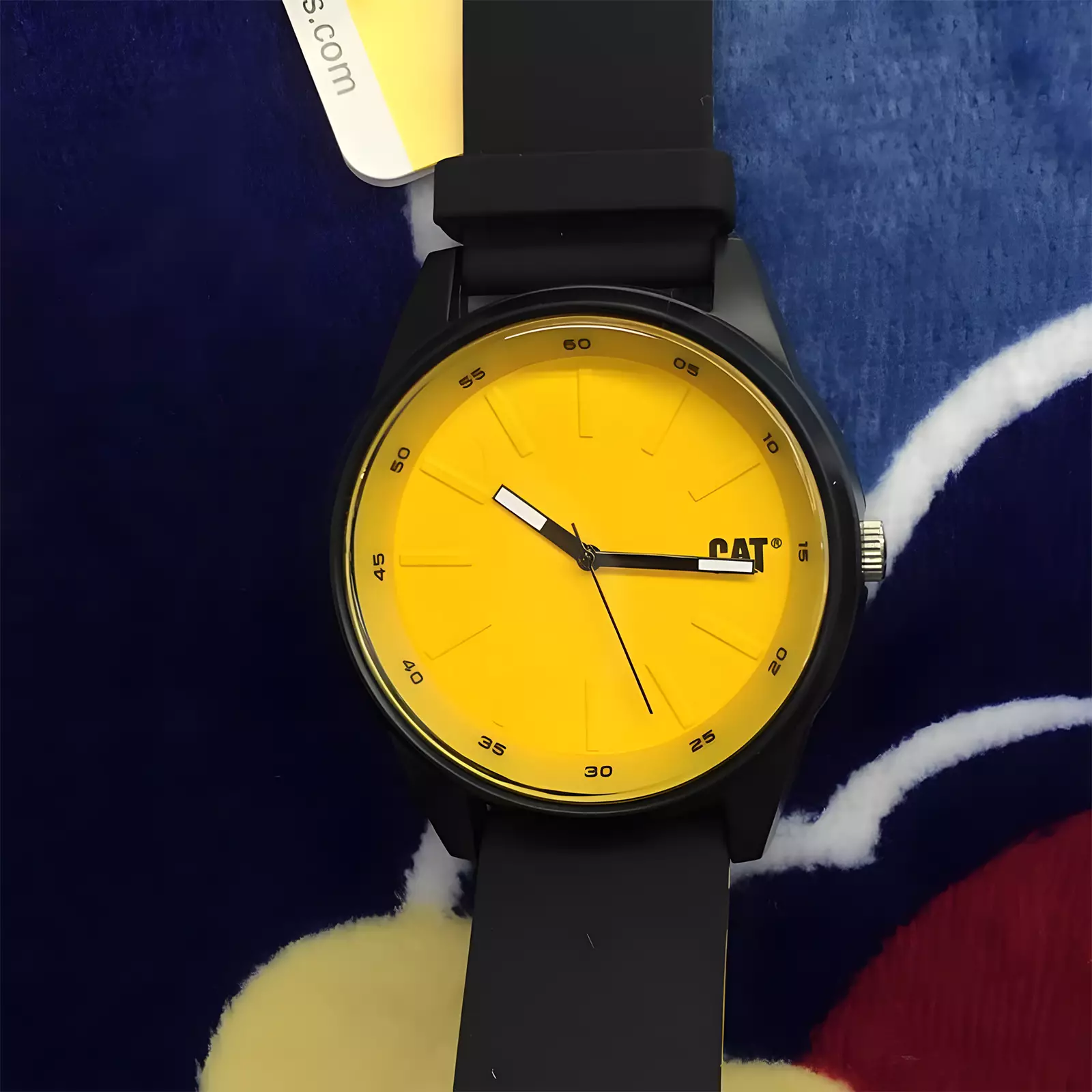 Jam Tangan Analog Pria - Black Yelow - Rubber Strap - CAT LJ.160.21.721