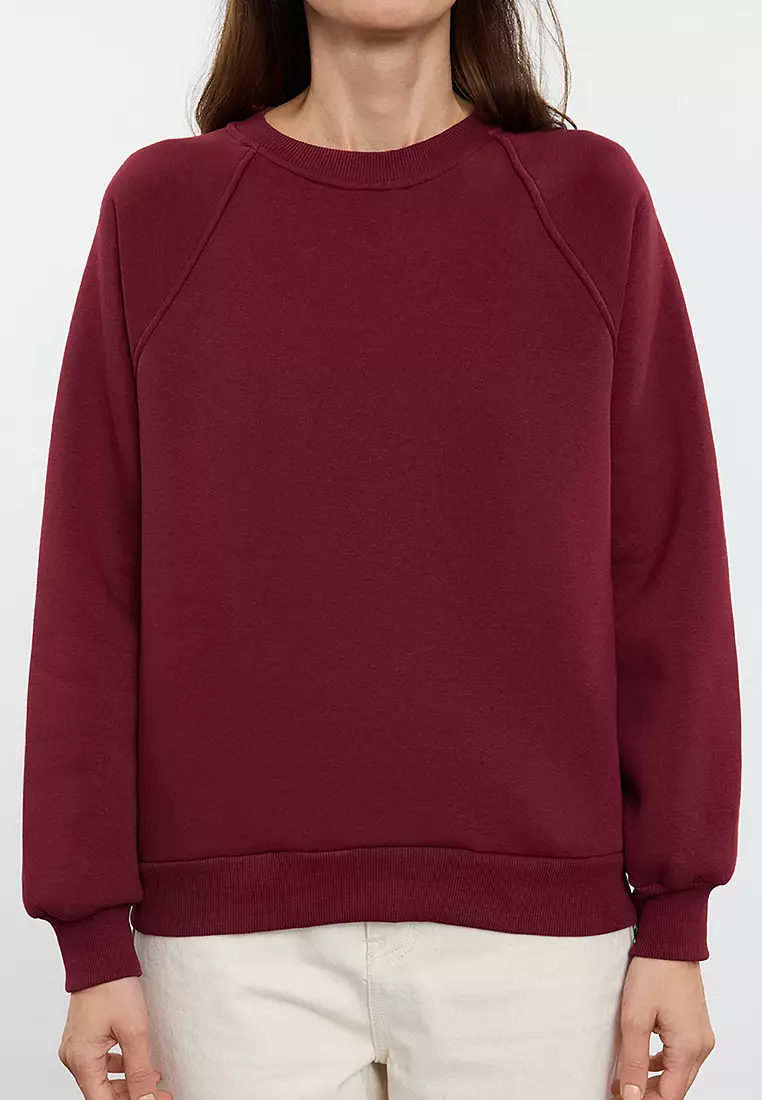 Raglan Sleeves Knitted Sweatshirt