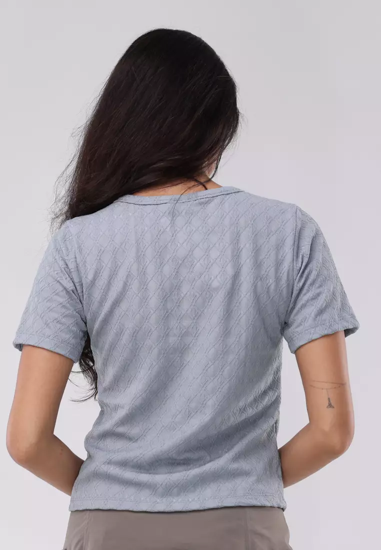 Textured Knits Short Sleeve Blouse