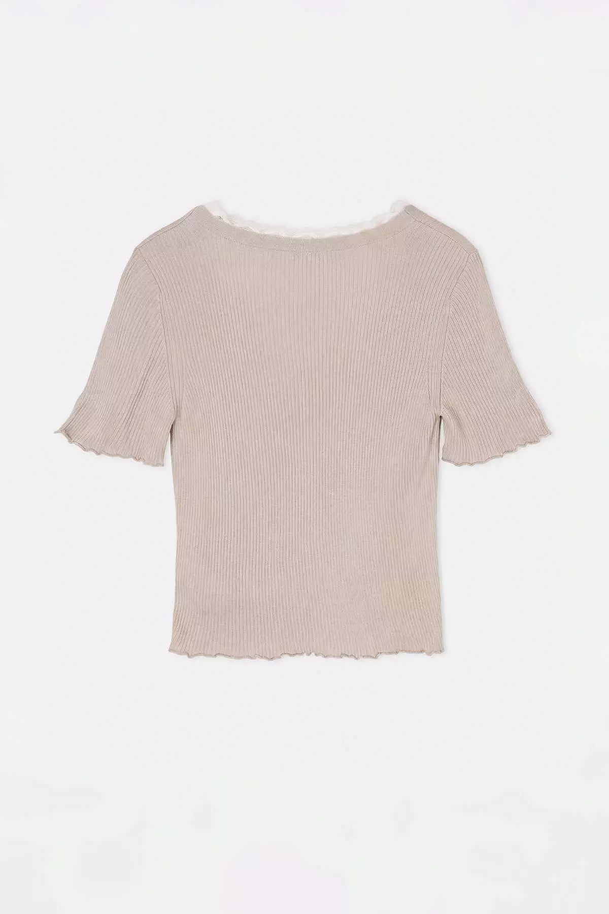 Stone V-Neck Lace Detailed Color Block Fitted Slim Knitwear Blouse Twoss26Bz00292