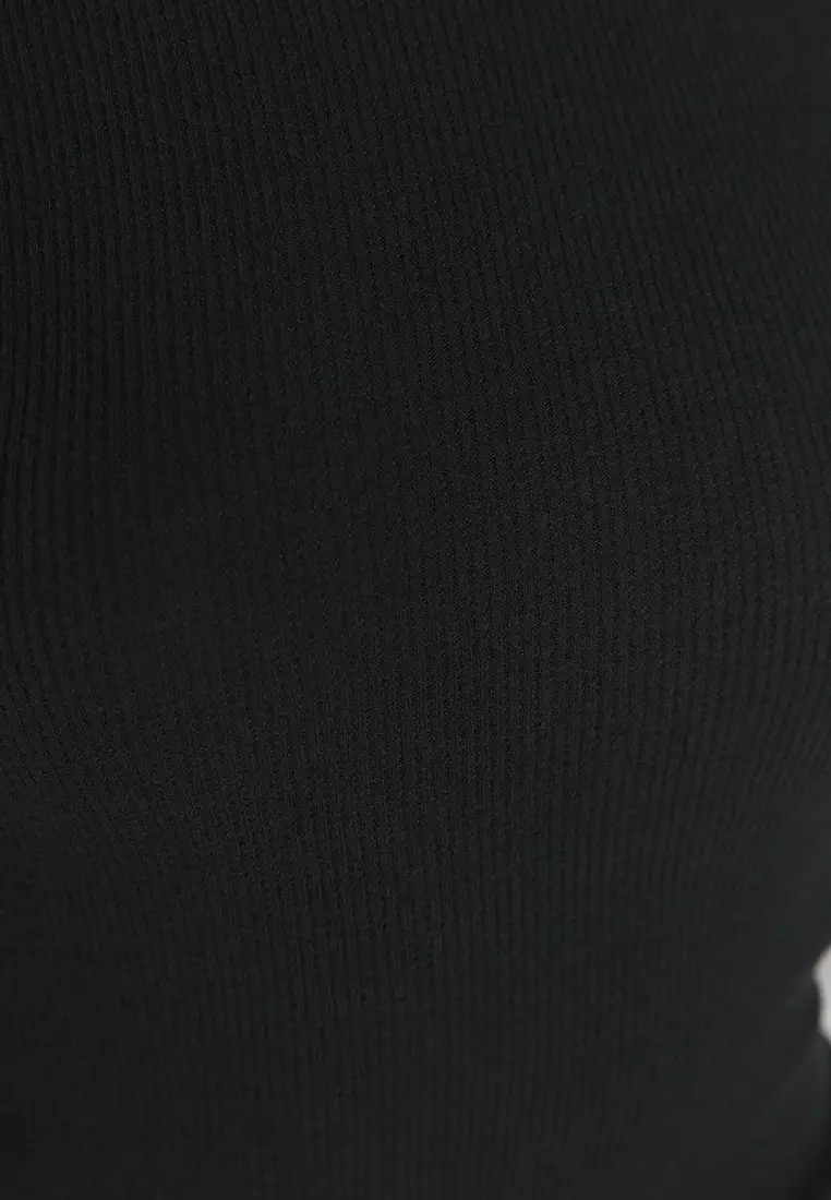 Long Sleeves Rib Dress