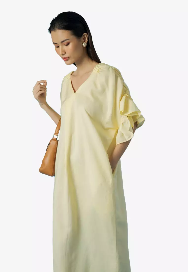Buy F2 - Fashion and Freedom Becoming Color Me Midi Linen Dress 2026 Online  | ZALORA