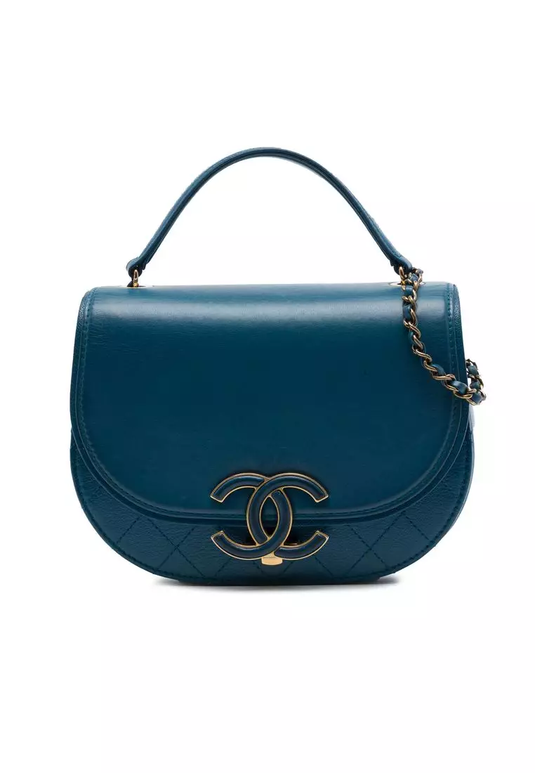 Pre-Loved Chanel Small Shiny Calfskin And Quilted Goatskin Coco Curve Flap