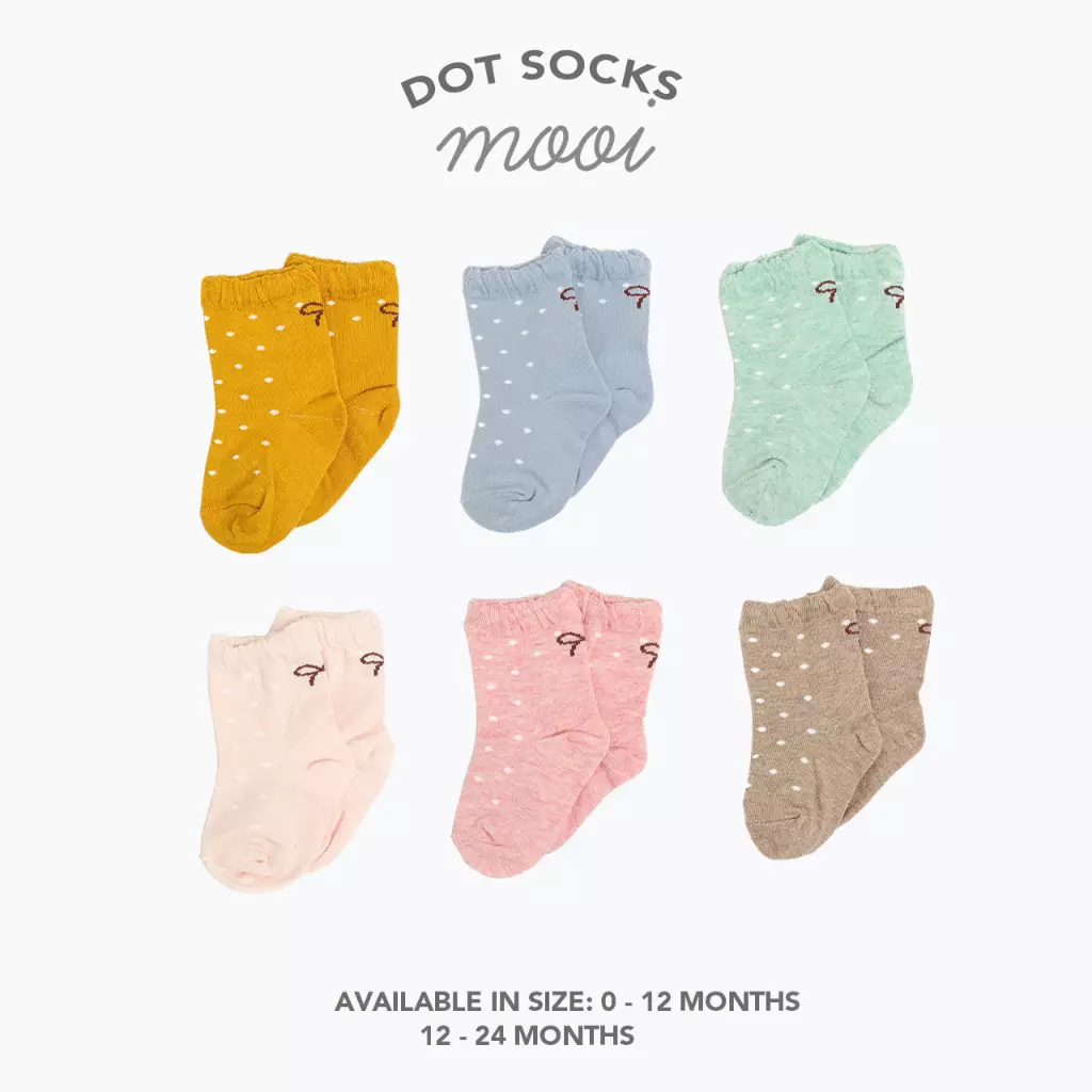Mooi Dots Socks Kaos Kaki Anak - Dusty Pink