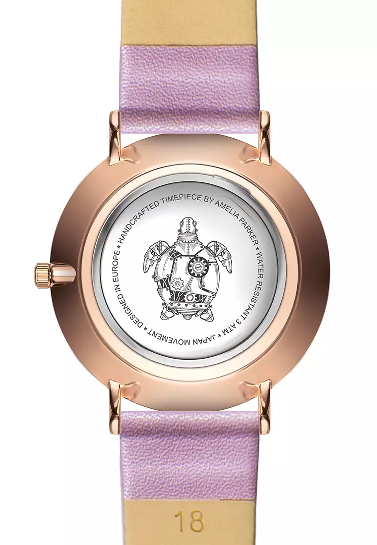 Amelia Parker  Sky Pink Leather women watch