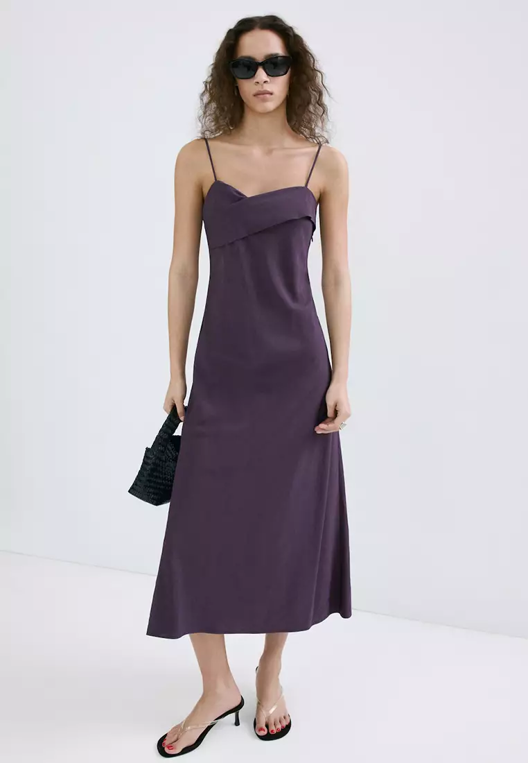 Midi Dress With A Wrap Neckline