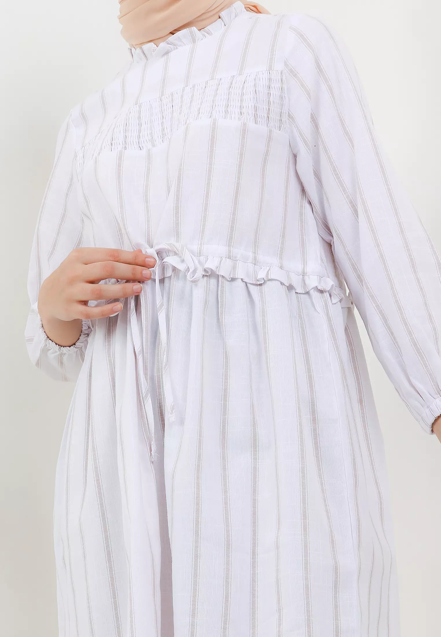 MFMW Dezeydi Tunik Khaky Motif Salur