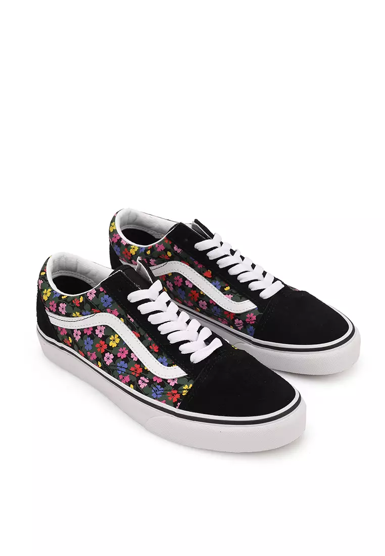 Black floral sale vans old skool