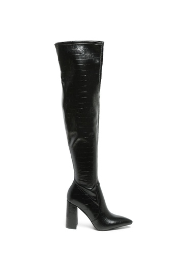 Buy London Rag Knee High Leopard Print Block Heeled Boot 2023 Online |  ZALORA Singapore