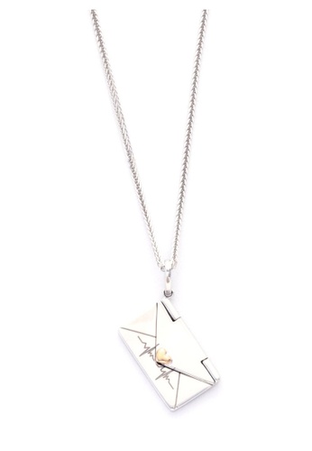 Emperor Jewellery Timeless Collection: Artistic Love Letter White and Rose Gold Necklace 2AB45AC4B65576GS_1