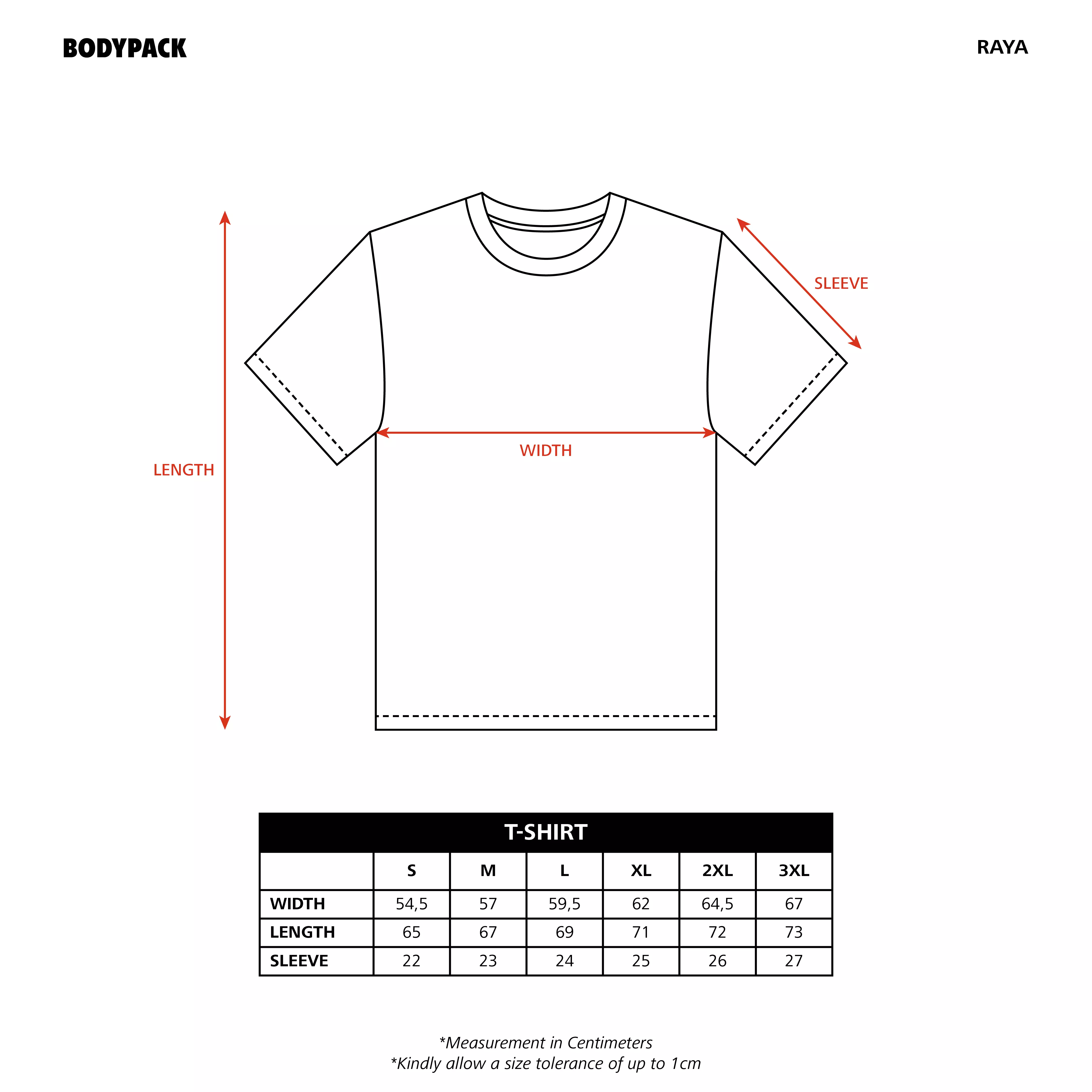 Raya T-Shirt Short Sleeves Baju Kaos Lengan Pendek Relax Comfort - Hitam