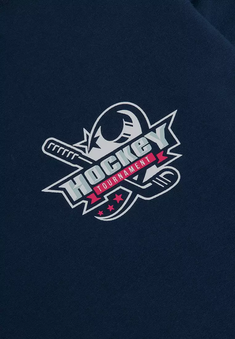 ICELAND NAVY Sweatshirt Lengan Panjang LS - Top Man Graphic Sweatshirt Warna Navy Blue - Ukuran S