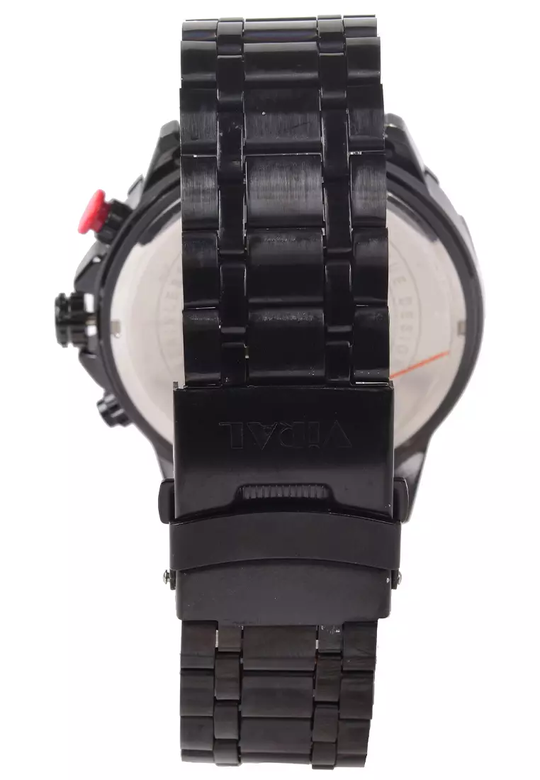 Viral Jam Tangan Analog Pria - Black Zinc Alloy Case - VR017