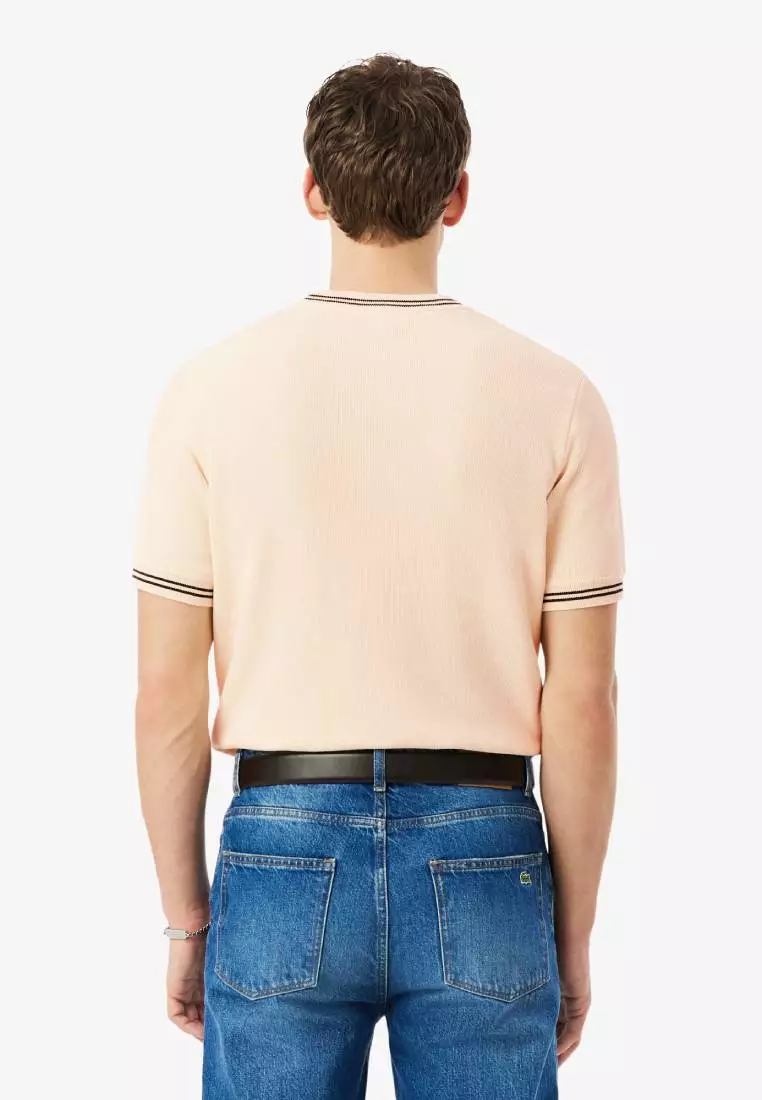 Classic Fit Stripe Detail Knit T-Shirt