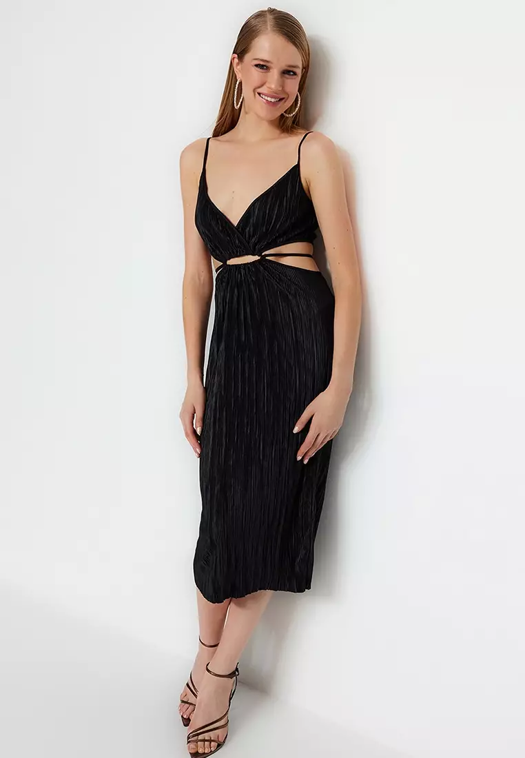 Cut-Out Waist Midi Dress