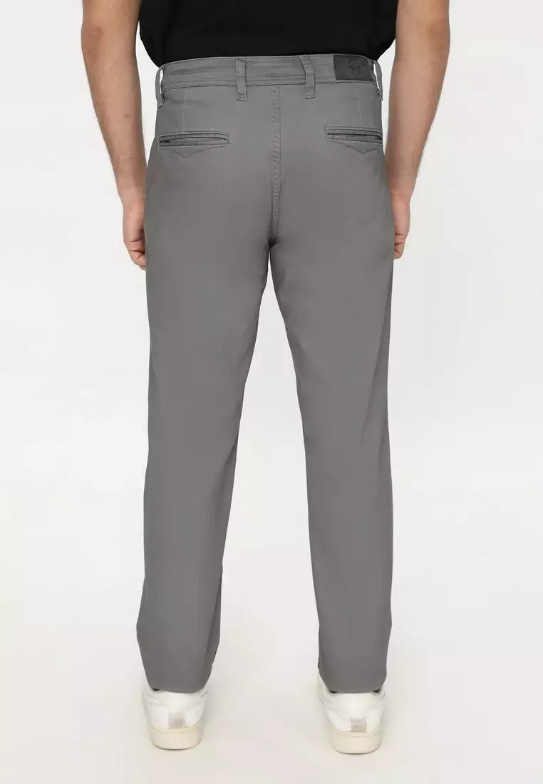 POLICE Celana Chino Panjang Sand Cotton Premium Stretch Regular Fit Pria