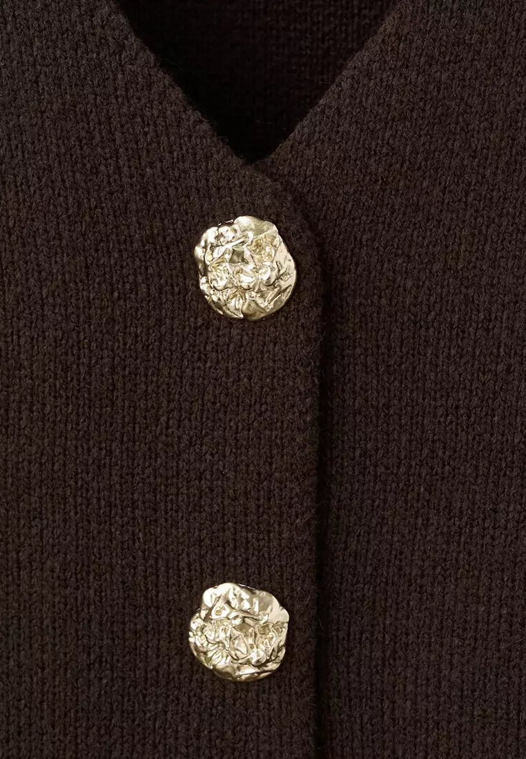 Knitted Jacket With Jewel Buttons