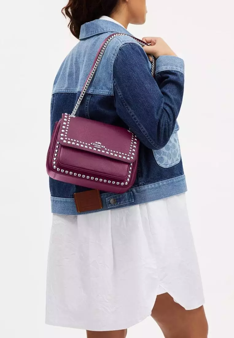 Coach Klare Crossbody 25 With Rivets Deep Berry