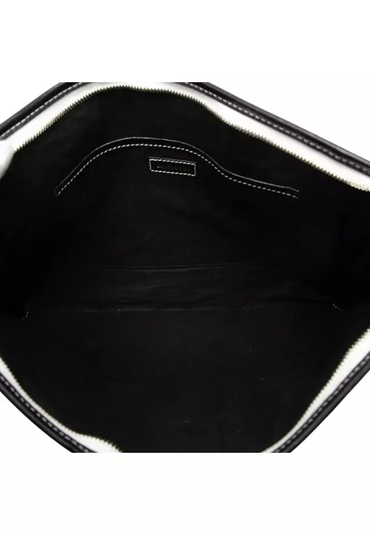 Pre-Loved Balenciaga Lambskin Striped Bazar Clutch