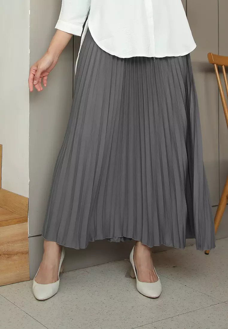 Cotton Bee - Rok Plisket Niana Aline Basic - Storm Grey